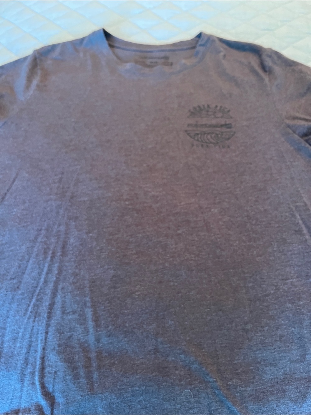 Pura Vida Men's Short Sleeve Crew in Dark Heather Brown